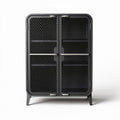 Metal storage cabinet with mesh doors and adjustable shelves 80 x 40 x 120cm