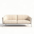 Beige fabric two-seater sofa with metal frame dimensions 180 x 80 x 75cm