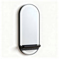 LED bathroom mirror with shelf 80 x 40 x 6cm black finish touch control