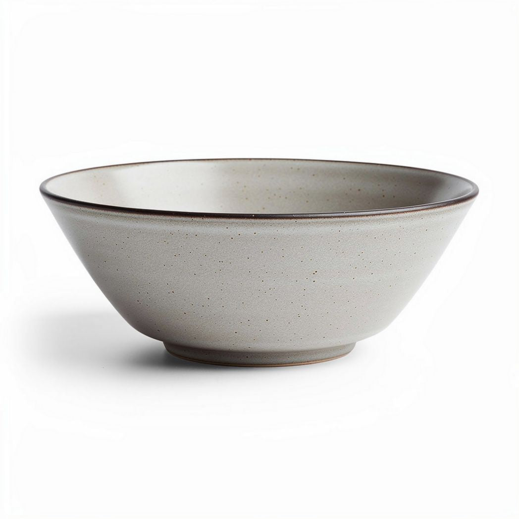 Stoneware serving bowl matte gray finish 20 x 20 x 8cm for salads and pasta