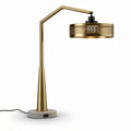 Metal table lamp with concrete base and decorative shade 30 x 15 x 45cm