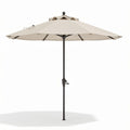 Outdoor patio umbrella with cantilever design and beige canopy 10ft